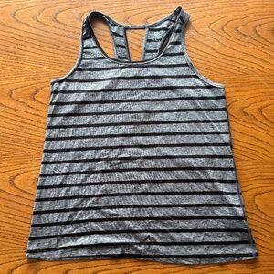 C9 by Champion Black & Gray Striped Tank Top in Medium